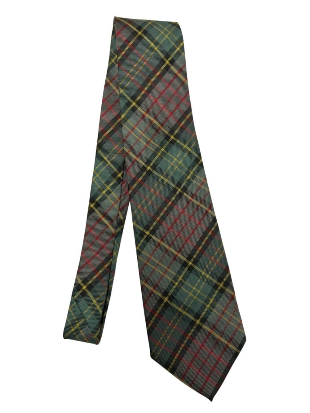 Banana Republic Green Plaid 100% Lambswool Necktie Made In USA